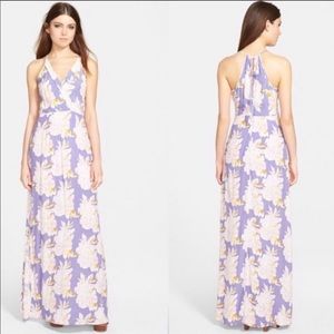 ASTR The Label Purple Floral Maxi Dress